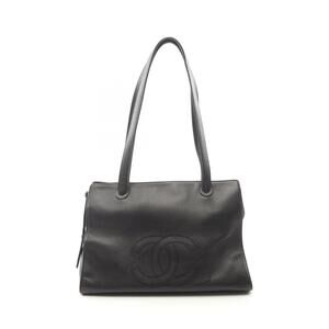 Chanel Coco Mark Tote Bag Leather Black
